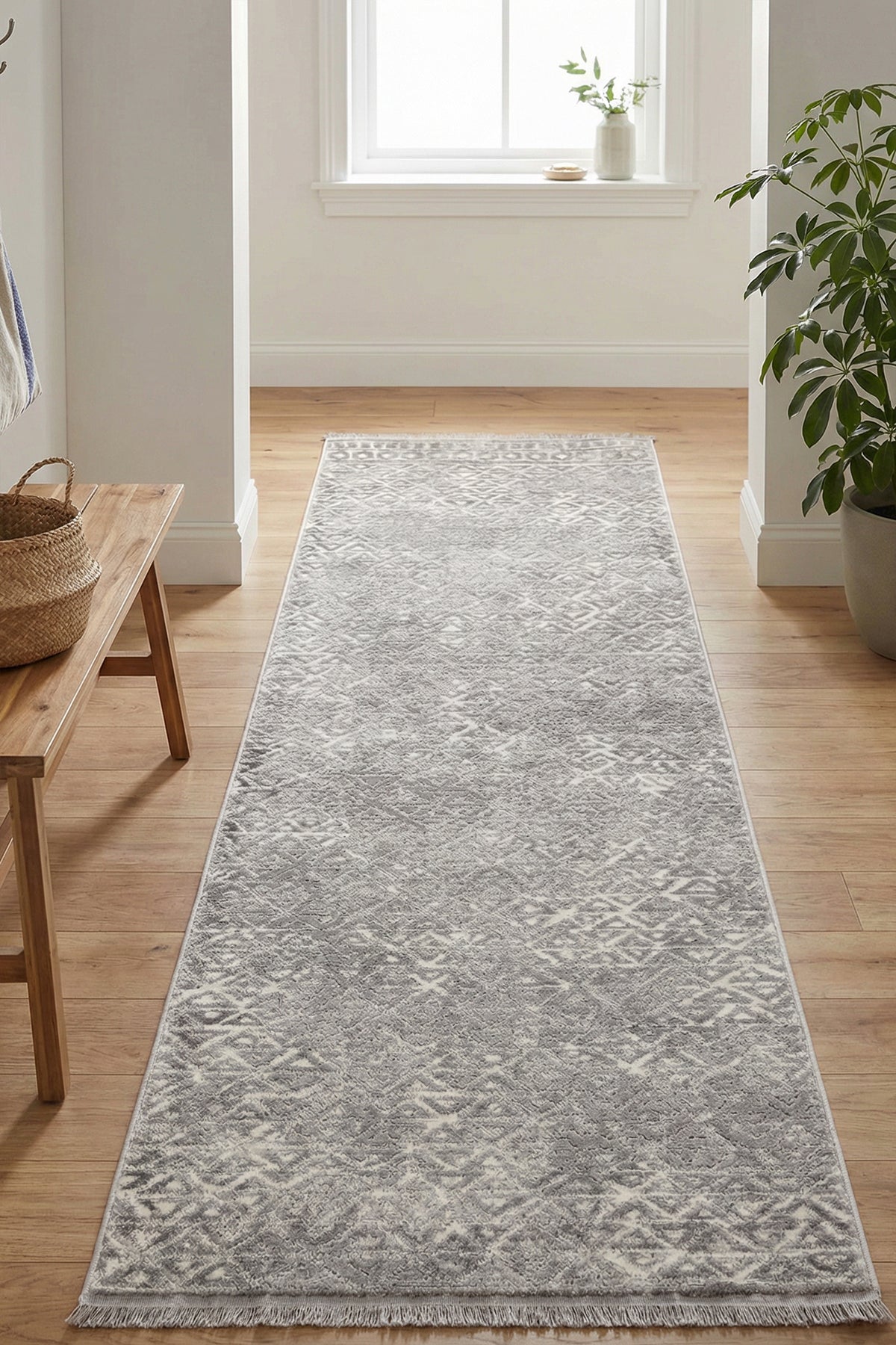 Notta 1108 Gri Yumuşak Dokulu Salon Mutfak Koridor Oturma Odası Yolluk Halı Makine Halısı