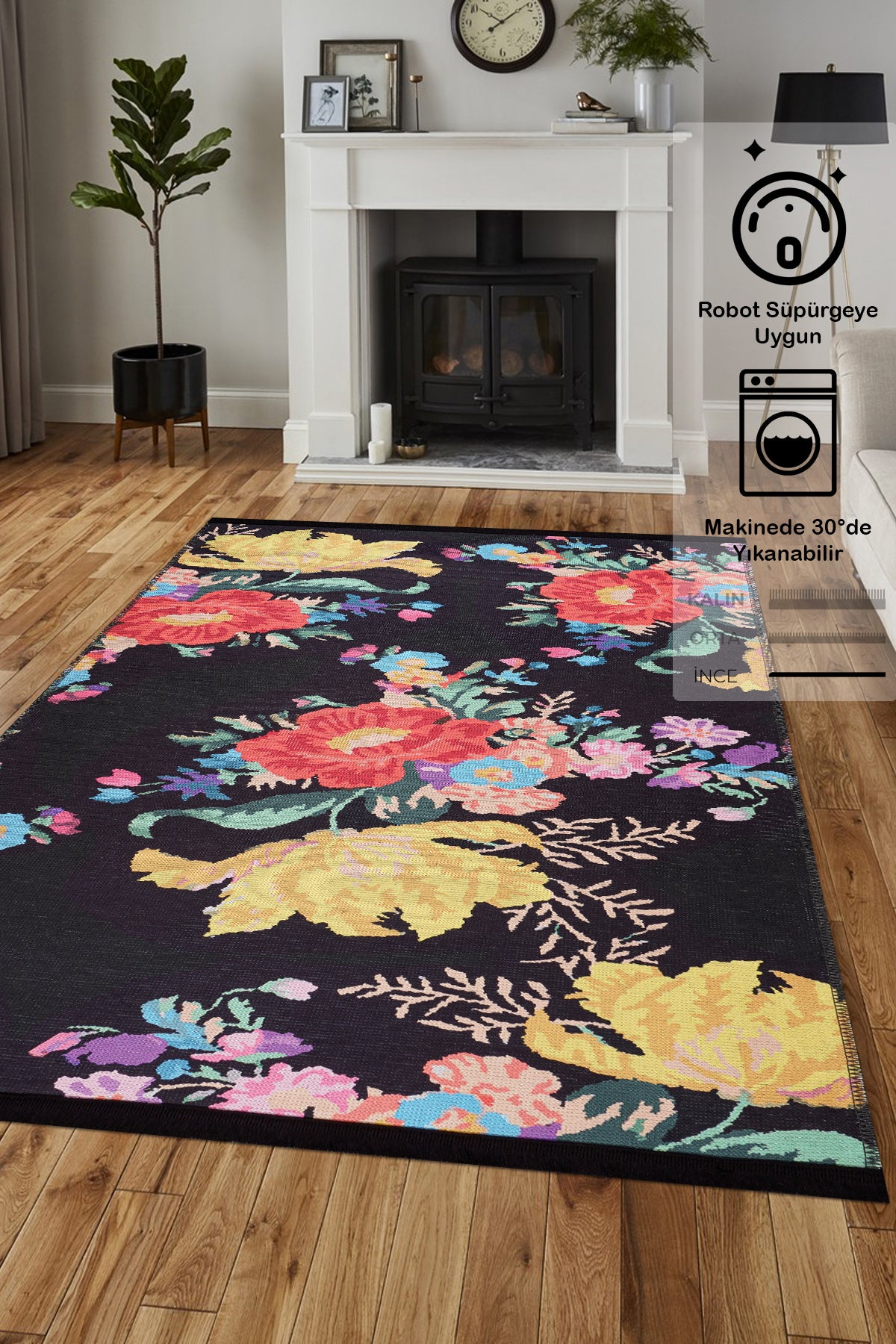 Rugium Pera Karabağ Yıkanabilir Halı Pamuk Taban Dokuma Kilim 2321