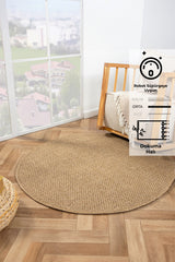 Rusticana 3101 Naturel Jüt Halı Modern Örme Yuvarlak Kilim