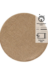 Rusticana 3101 Naturel Jüt Halı Modern Örme Yuvarlak Kilim