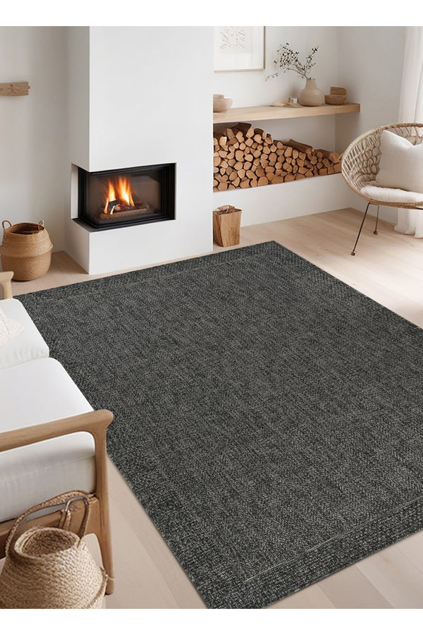 Rusticana 3111 Antrasit Naturel Jüt Halı Modern Örme Kilim  Rusticana_3111