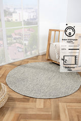 Rusticana 3104 Naturel Jüt Halı Modern Örme Yuvarlak Kilim