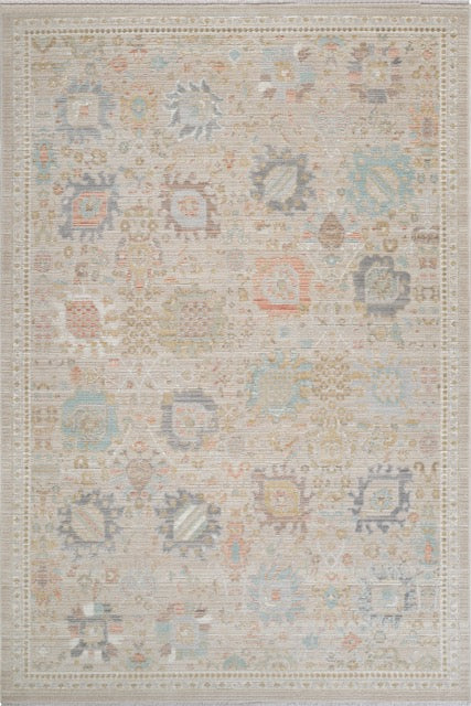 Rustik 2221 Klasik Vintage Eskitme Salon Bej Country Mutfak Halısı Tozumaz Yumuşak Makine Halısı