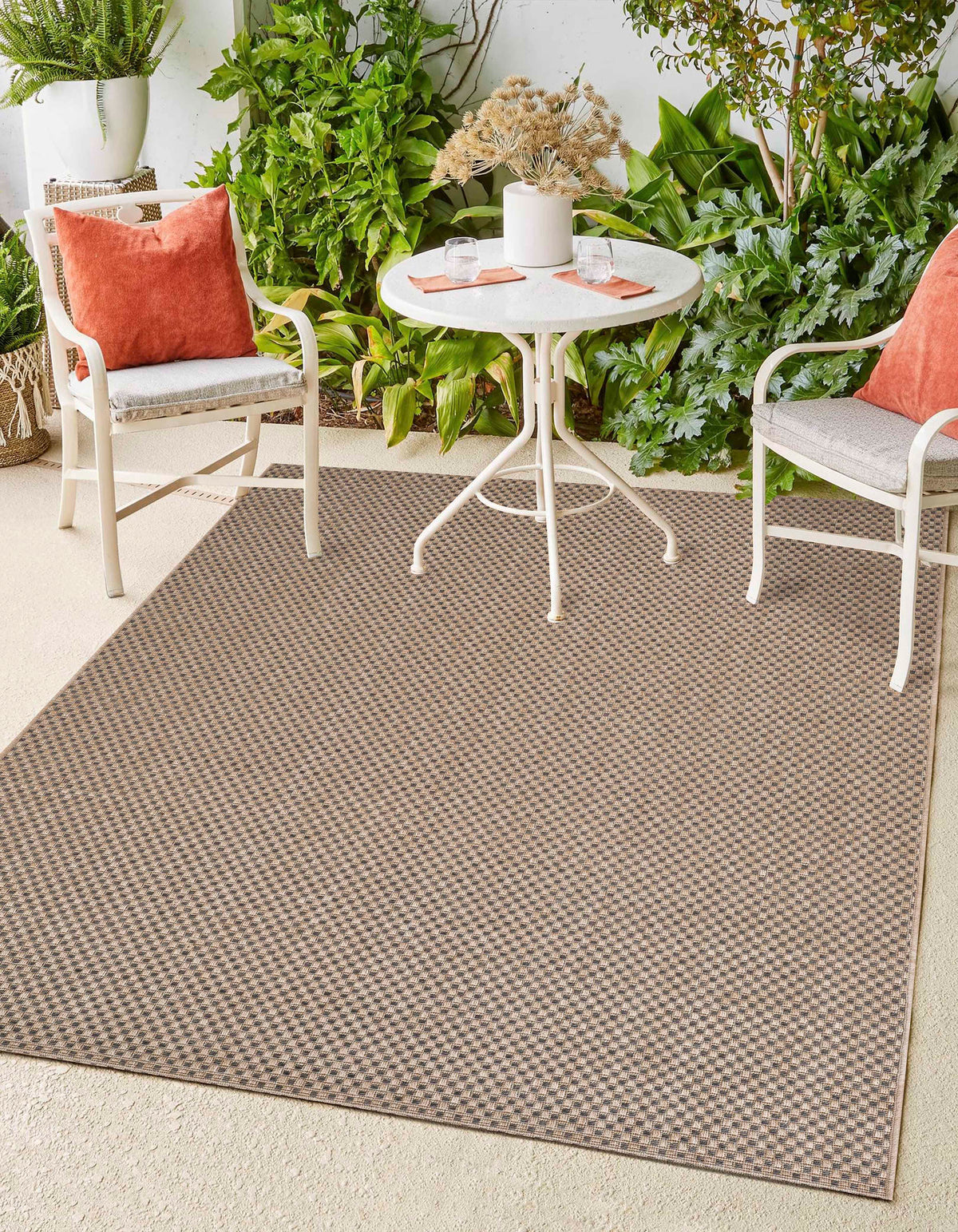 Sisaluna 4442 Bej Jüt Tabanlı Modern Dokuma Kilim Sisal Hasır Halı