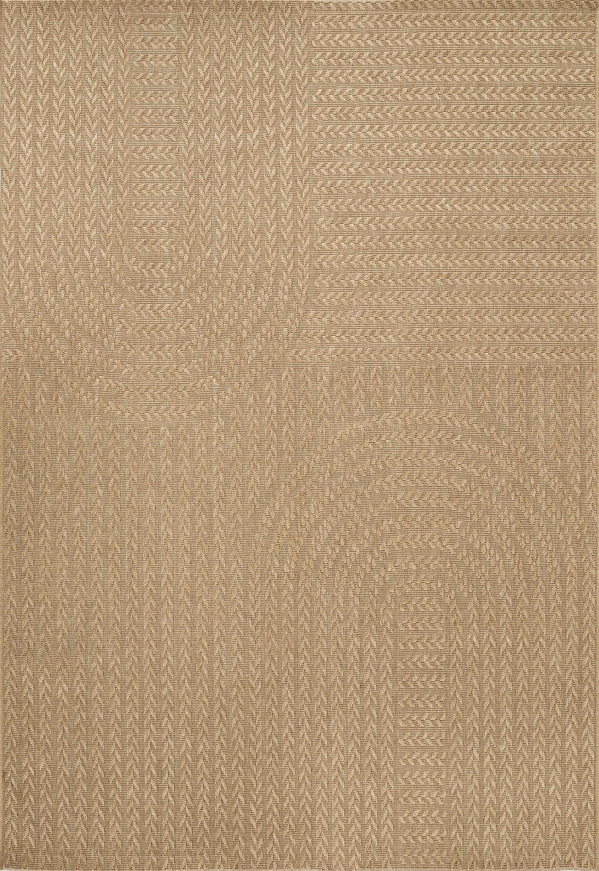 Sisaluna 4443 Bej Jüt Tabanlı Modern Dokuma Kilim Sisal Hasır Halı