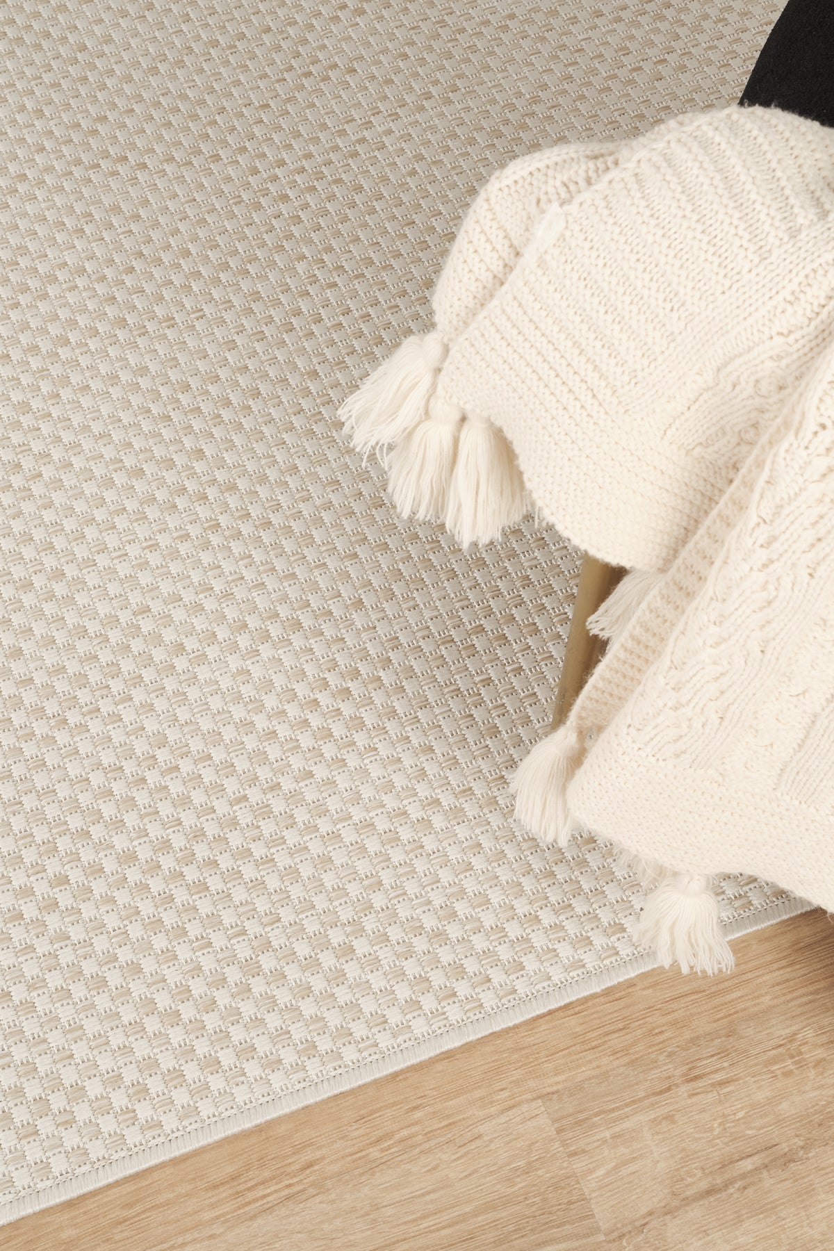Sisalux 3081 Krem Bej Yuvarlak Sisal Dokuma Jüt Kilim Hav Toz Vermez Mutfak Oturma Odası Halısı
