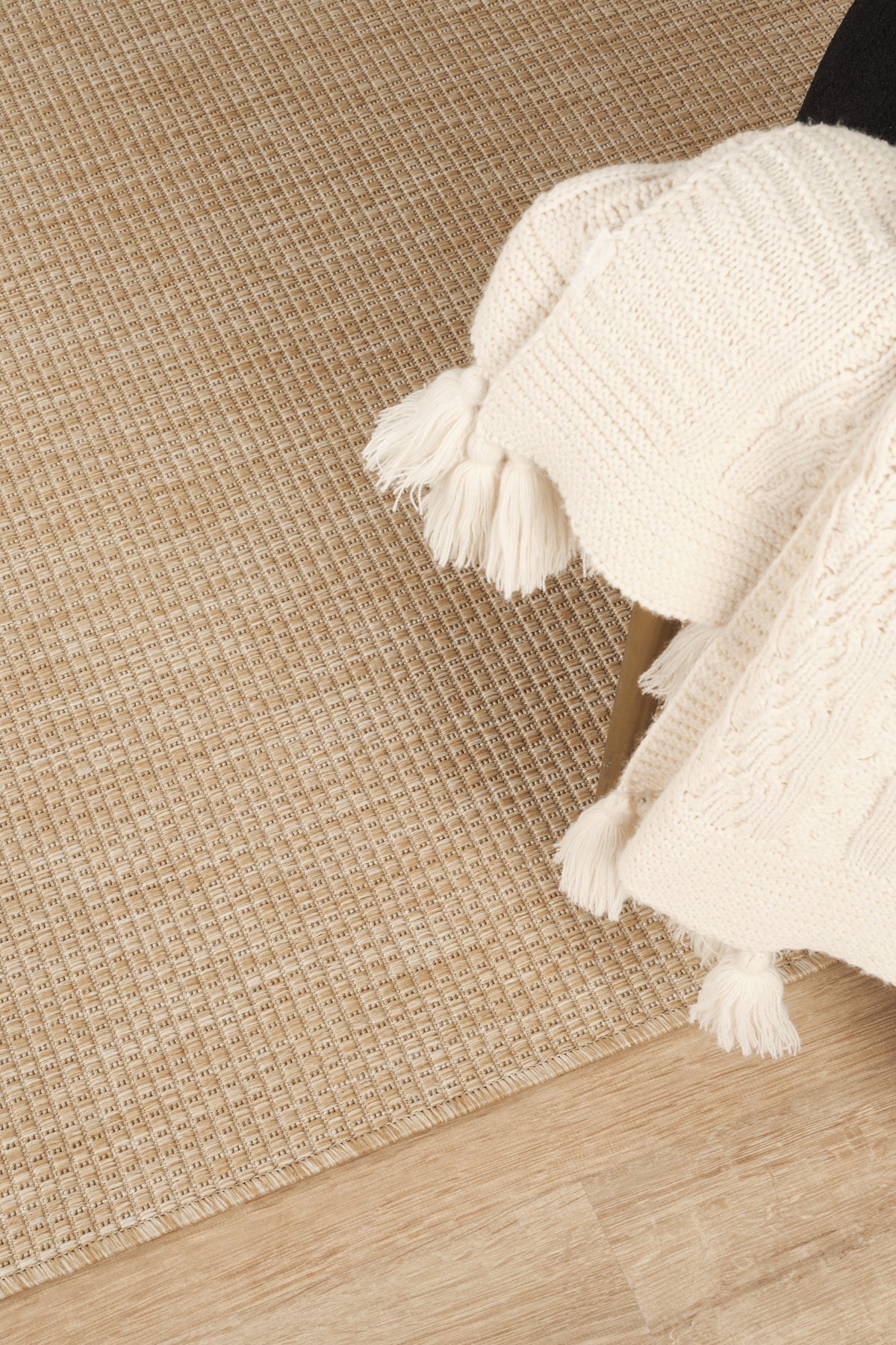 Sisalux 3083 Bej Yuvarlak Sisal Dokuma Jüt Kilim Hav Toz Vermez Mutfak Oturma Odası Halısı