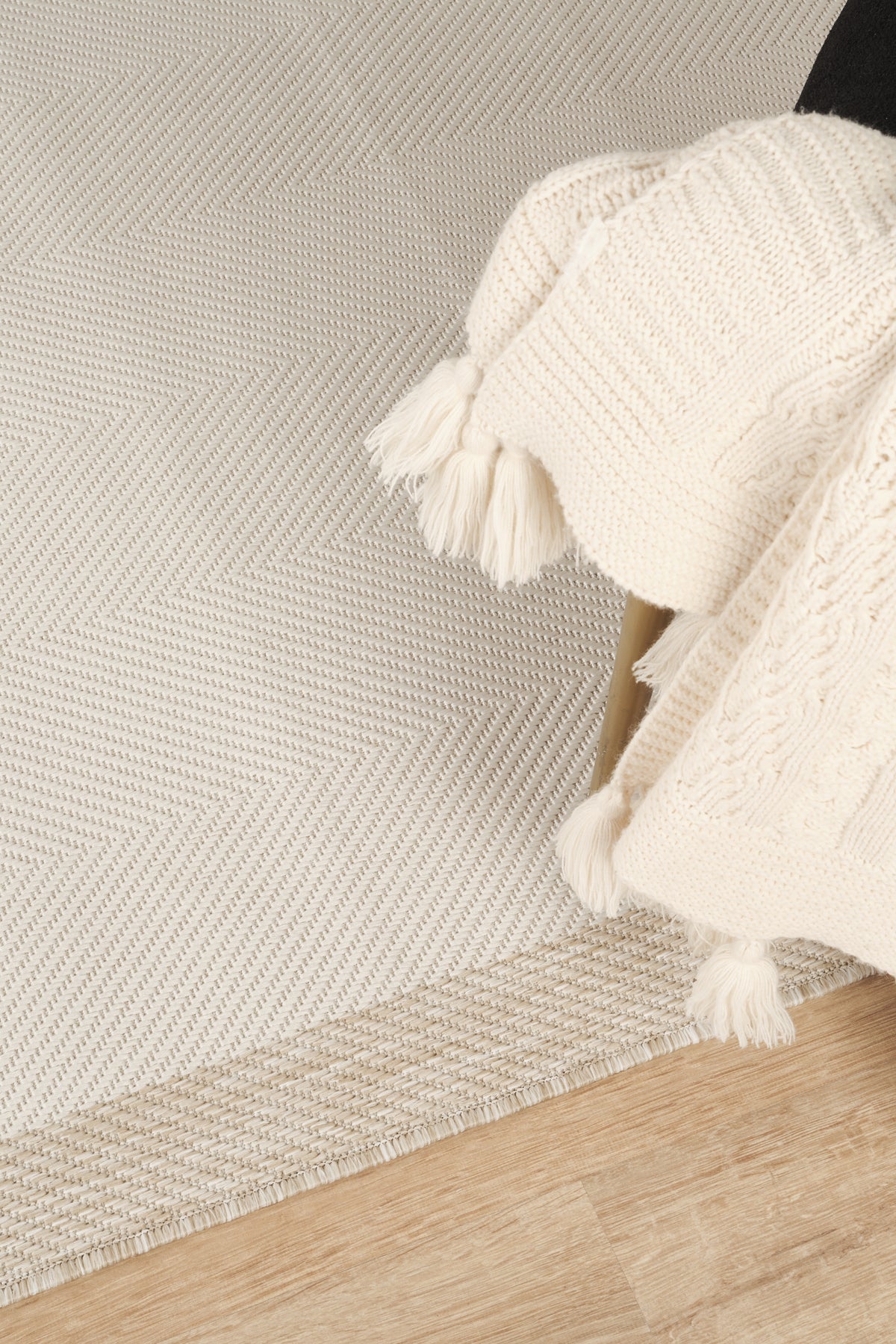 Sisalux 3084 Krem Bej Yuvarlak Sisal Dokuma Jüt Kilim Hav Toz Vermez Mutfak Oturma Odası Halısı