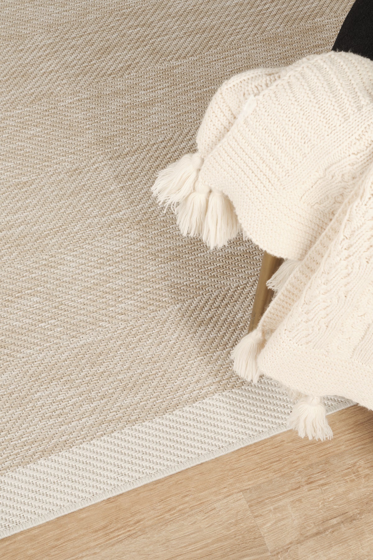Sisalux 3085 Bej Krem Yuvarlak Sisal Dokuma Jüt Kilim Hav Toz Vermez Mutfak Oturma Odası Halısı