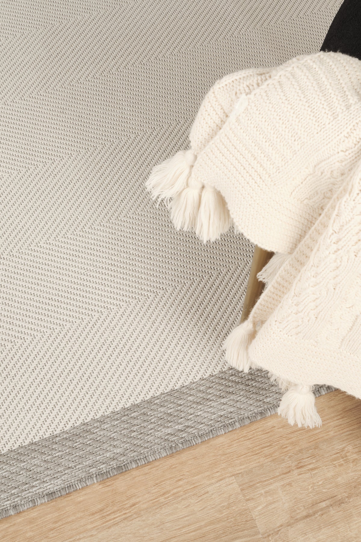 Sisalux 3086 Beyaz Gri Yuvarlak Sisal Dokuma Jüt Kilim Hav Toz Vermez Mutfak Oturma Odası Halısı