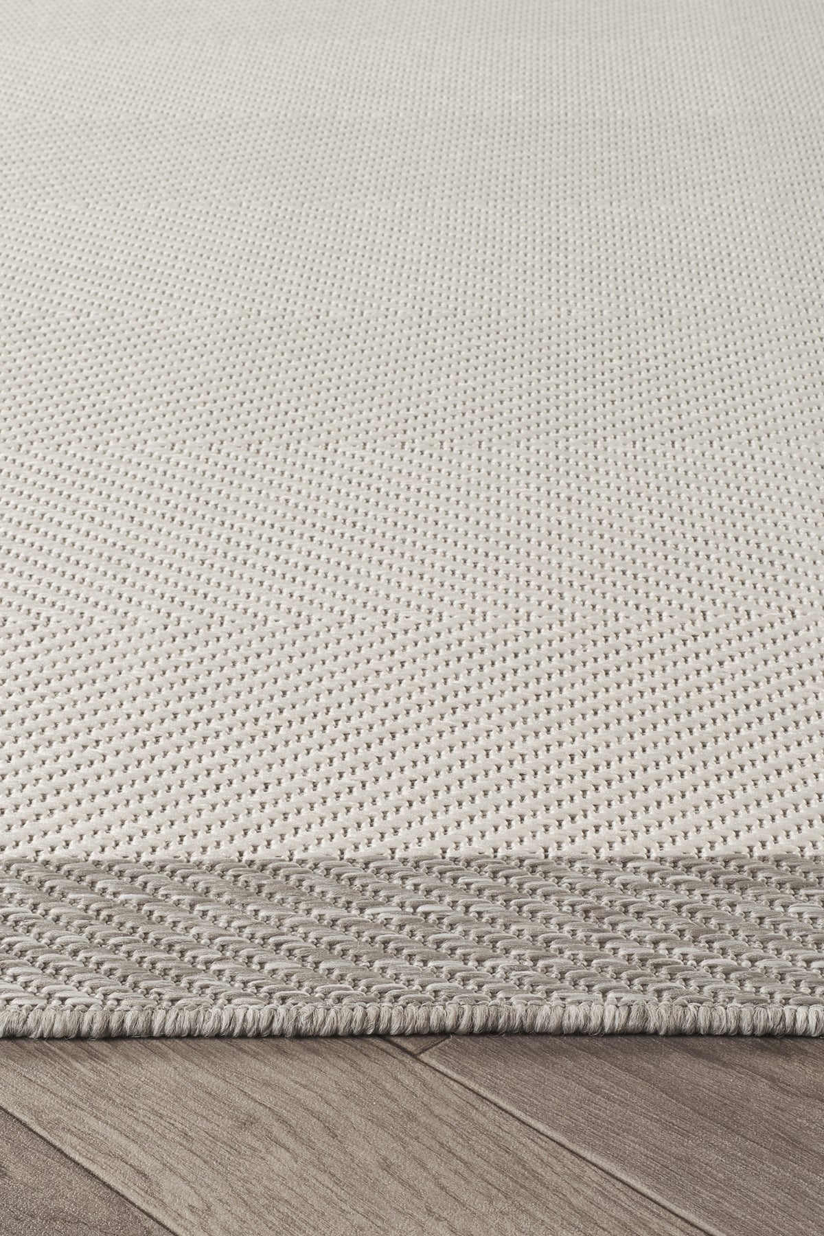 Sisalux 3086 Beyaz Gri Yuvarlak Sisal Dokuma Jüt Kilim Hav Toz Vermez Mutfak Oturma Odası Halısı
