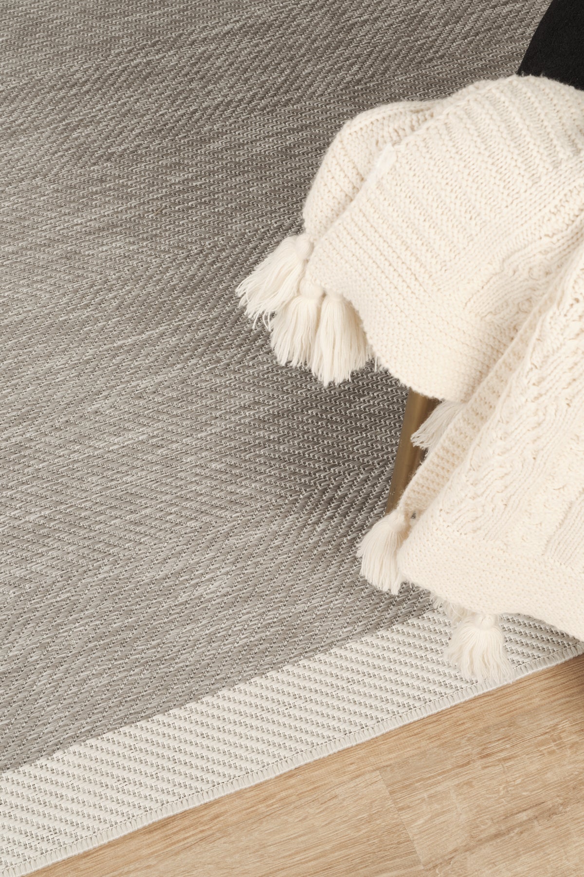 Sisalux 3087 Gri Beyaz Sisal Dokuma Jüt Kilim Hav Toz Vermez Halı Salon Mutfak Oturma Odası Halısı