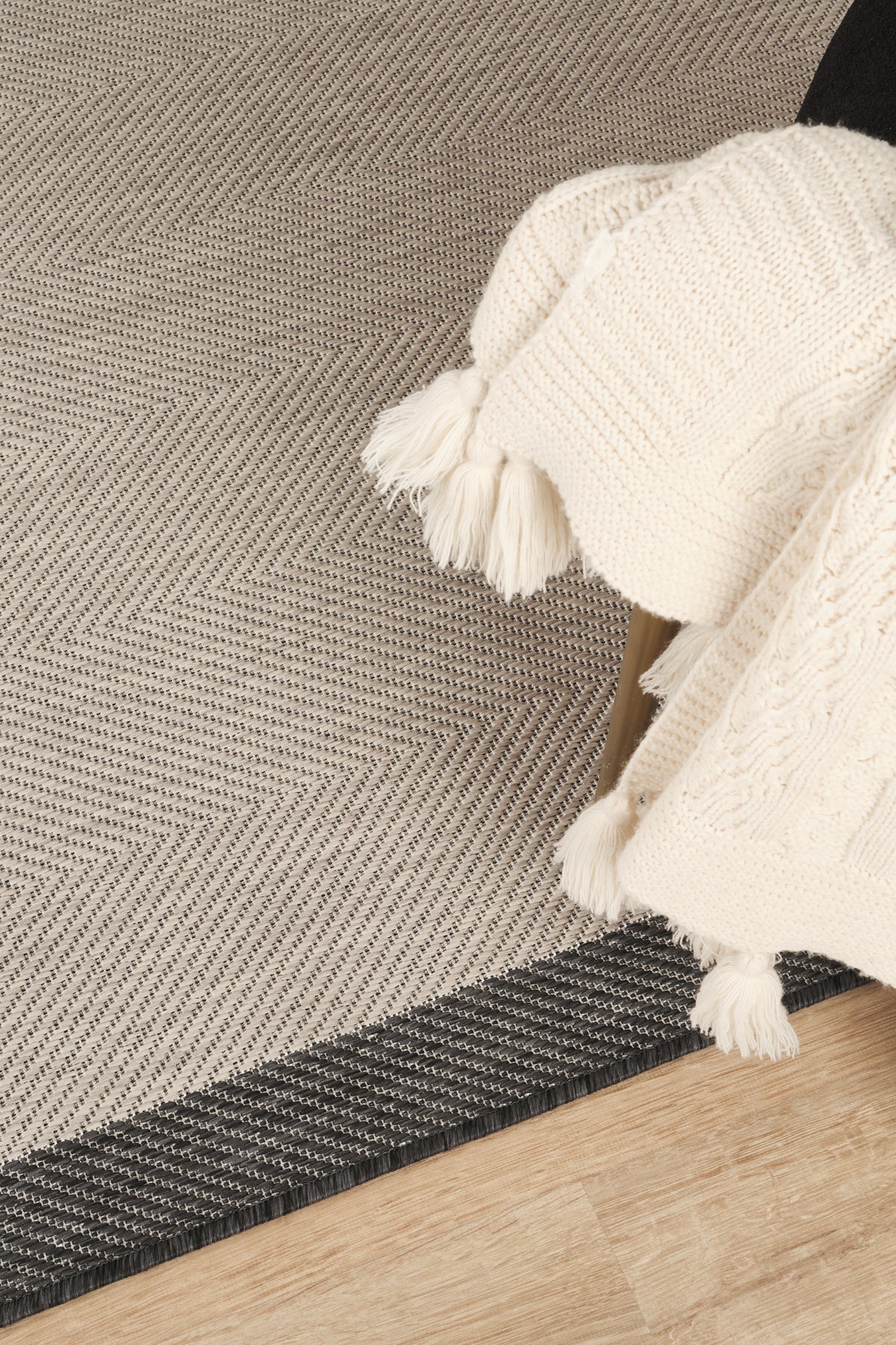 Sisalux 3088 Gri Antrasit Yuvarlak Sisal Dokuma Jüt Kilim Hav Toz Vermez Mutfak Oturma Odası Halısı