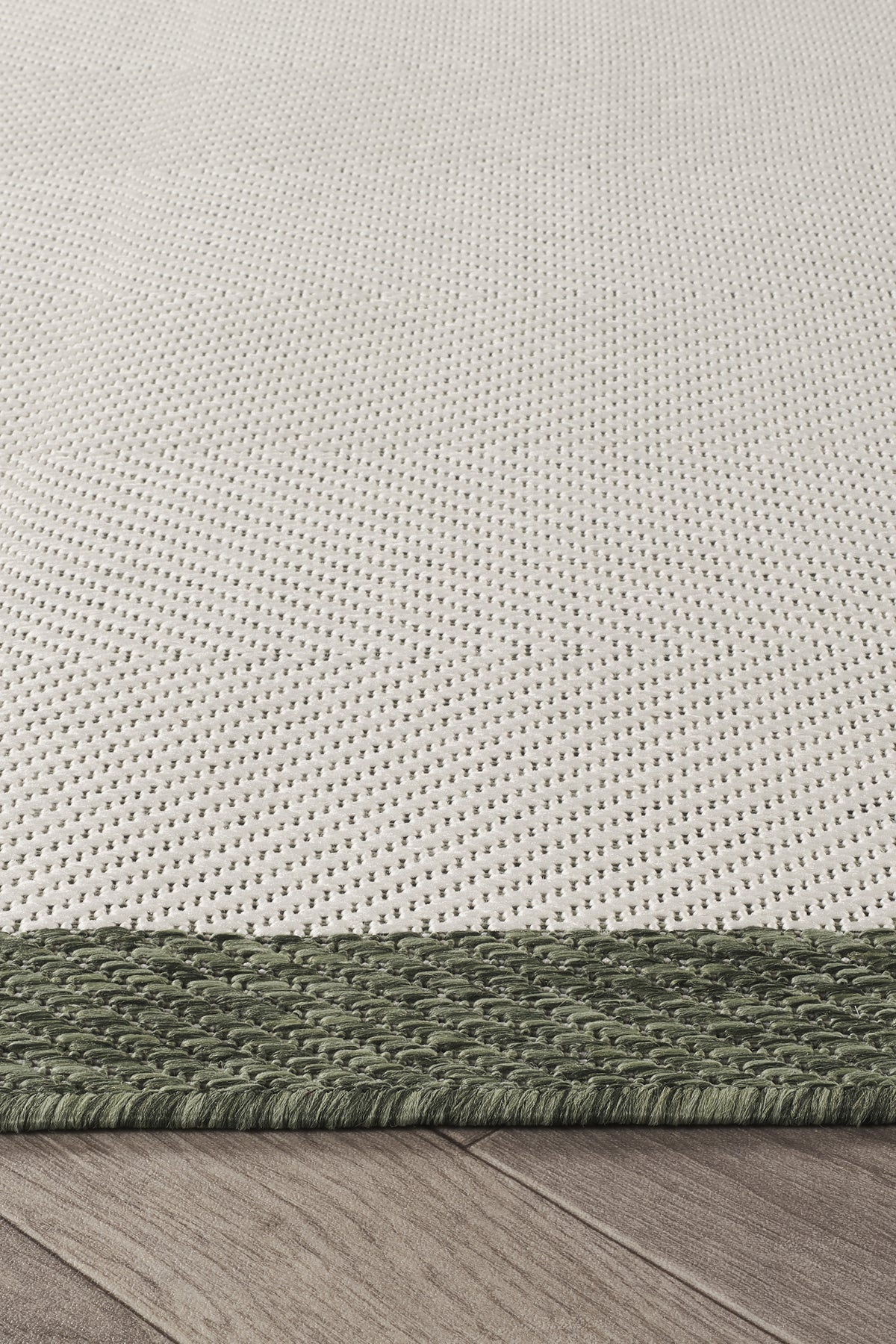 Sisalux 3090 Krem Yeşil Sisal Dokuma Jüt Kilim Hav Toz Vermez Halı Salon Mutfak Oturma Odası Halısı